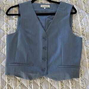 Wayf Blue Sleeveless Vest Top